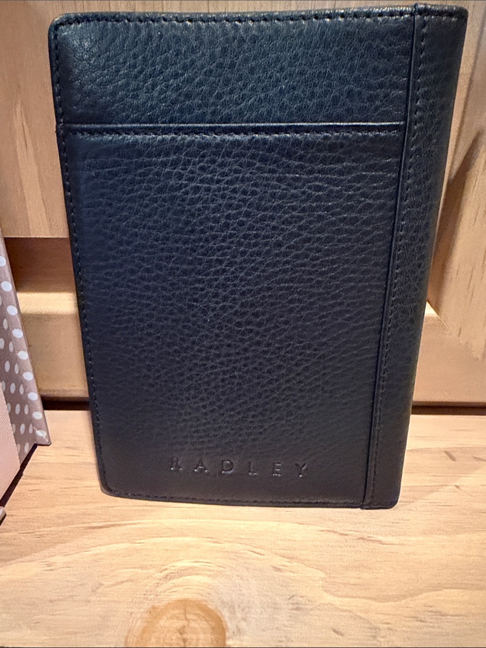 RADLEY LONDON Black Passport Cover with Pink Dog Accent - Picture 4 of 5